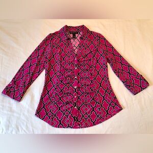 INC International Concepts Pink Geometric Blouse